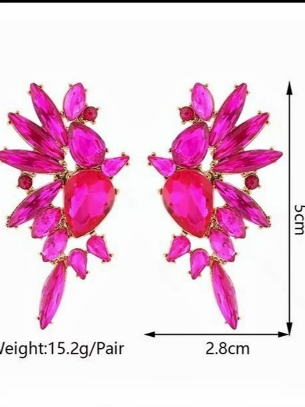 New Pink Floral Statement Earrings